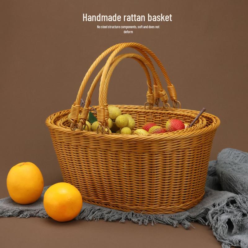 Imitation Rattan Woven Storage Basket