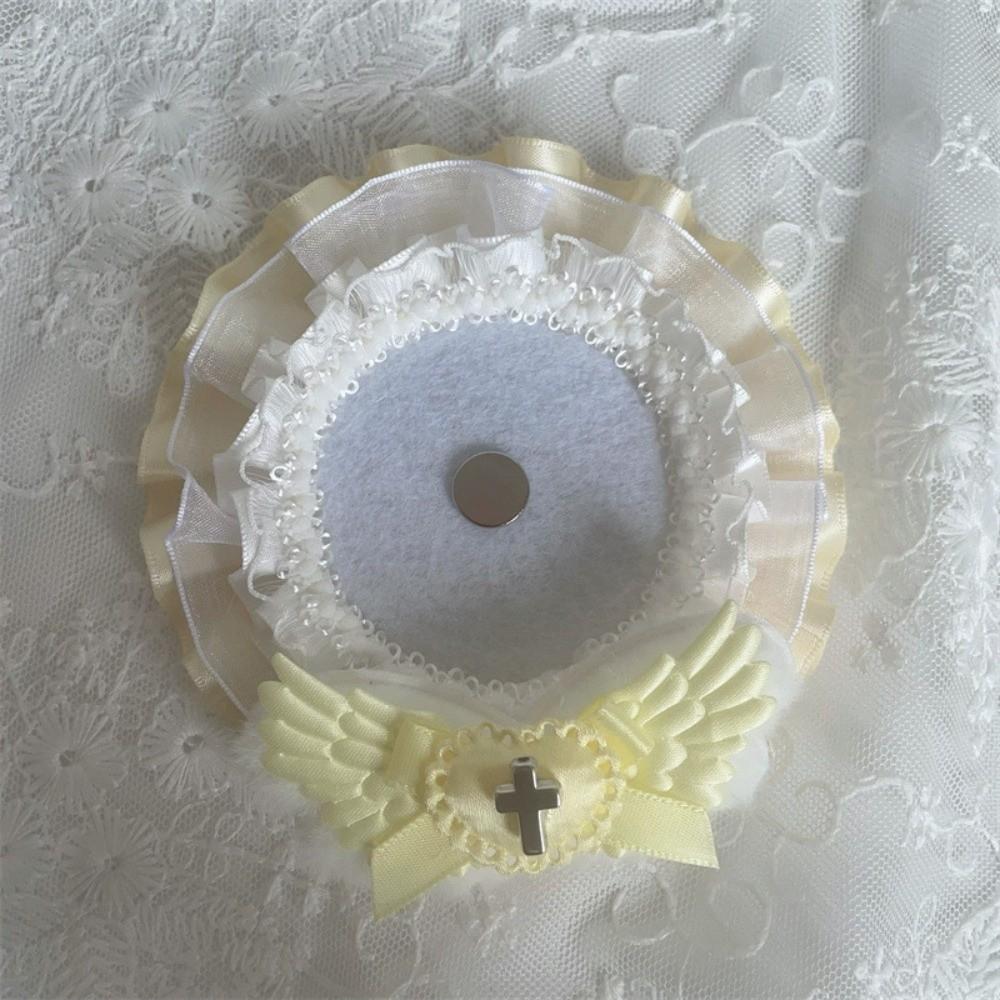 New Lace Trim Badge Holder Finished Product Angel Wings Badge Ita Bag Cross Accessories Handmade Pins Display Base