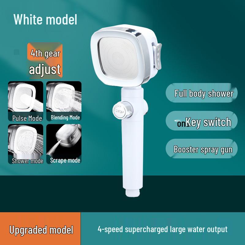 5-Speed Handheld Shower Head with Large Panel & Water Filter for Enhanced Bathing Experience