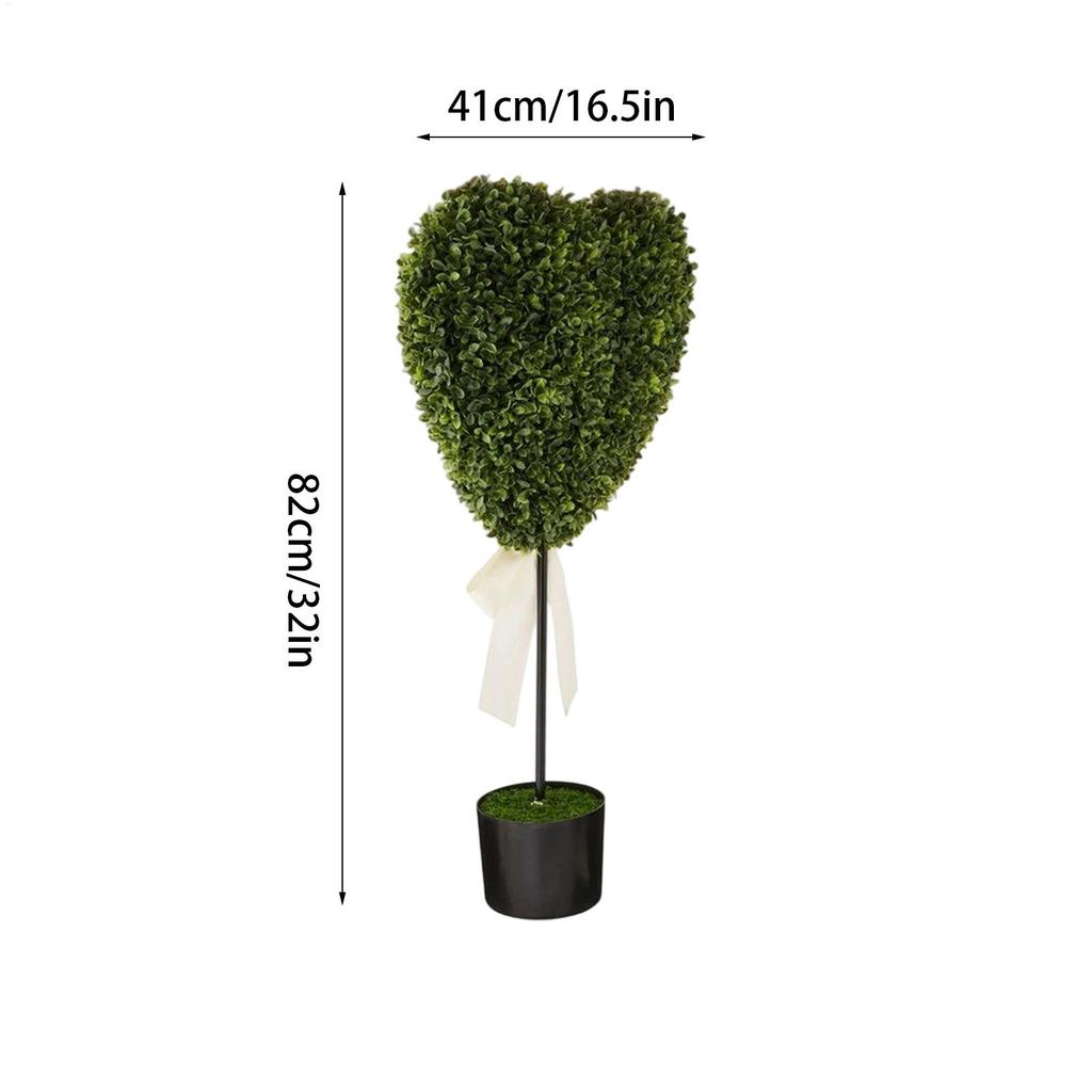 Artificial Plants Indoor With Pot Fake Heart Greenery Heart-Shaped Artificial Boxwood Tree For Valentine's Day Living Room Home