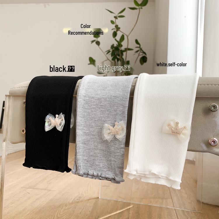 

Леггинсы в рубчик Bumi er для девочек: Модальные повседневные брюки в корейском стиле 150cm белый