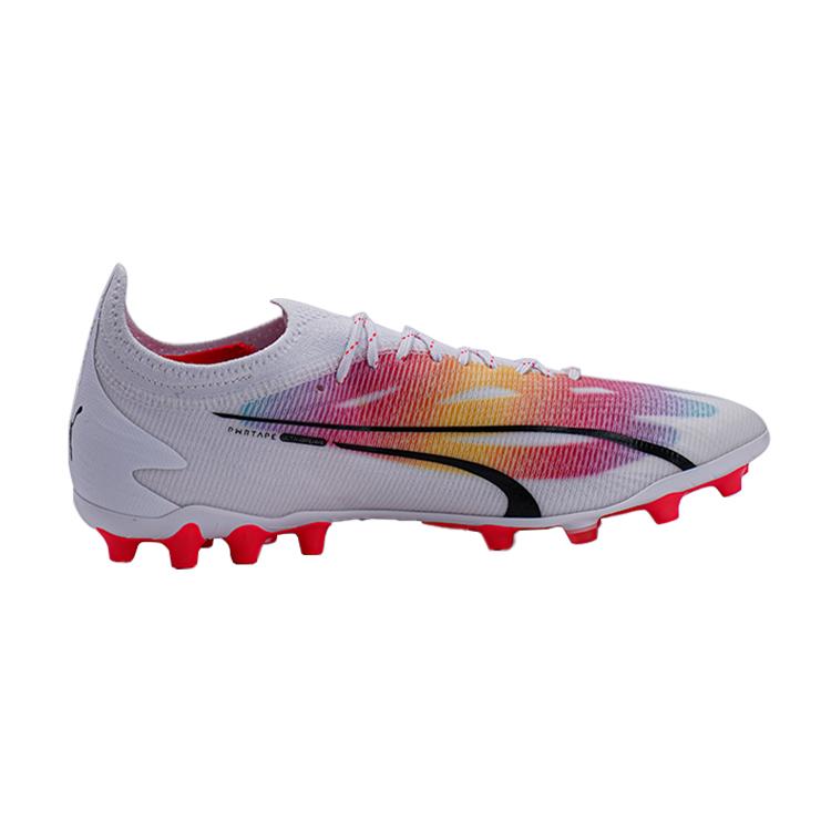 Puma Ultra Ultimate Composite Ground MG (Rubber Short Studs) Artificial Turf Fabric Soccer Shoes Unisex Soccer Shoes White Red 107506-01