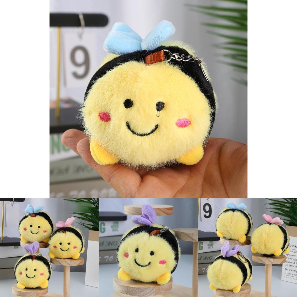 Cute Bee Plush Toy Pendant With Premium Velvet Fabric For Keys And Backpack