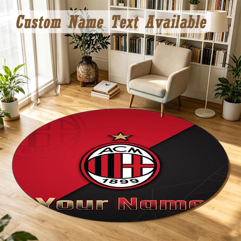 Round Rug Custom NameAC Milan Pattern Non Slip Carpet Home Floor Decor