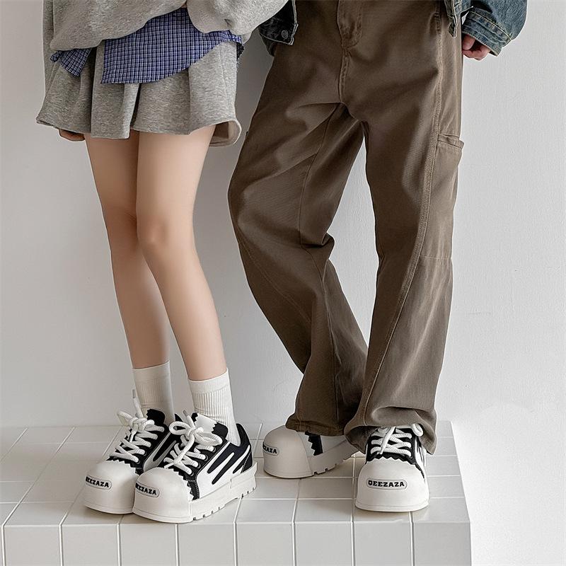 Big Head Men and Women Niche Design Thick Baseplate Couple Ugly Cute Bread Sneakers Platform Shoes