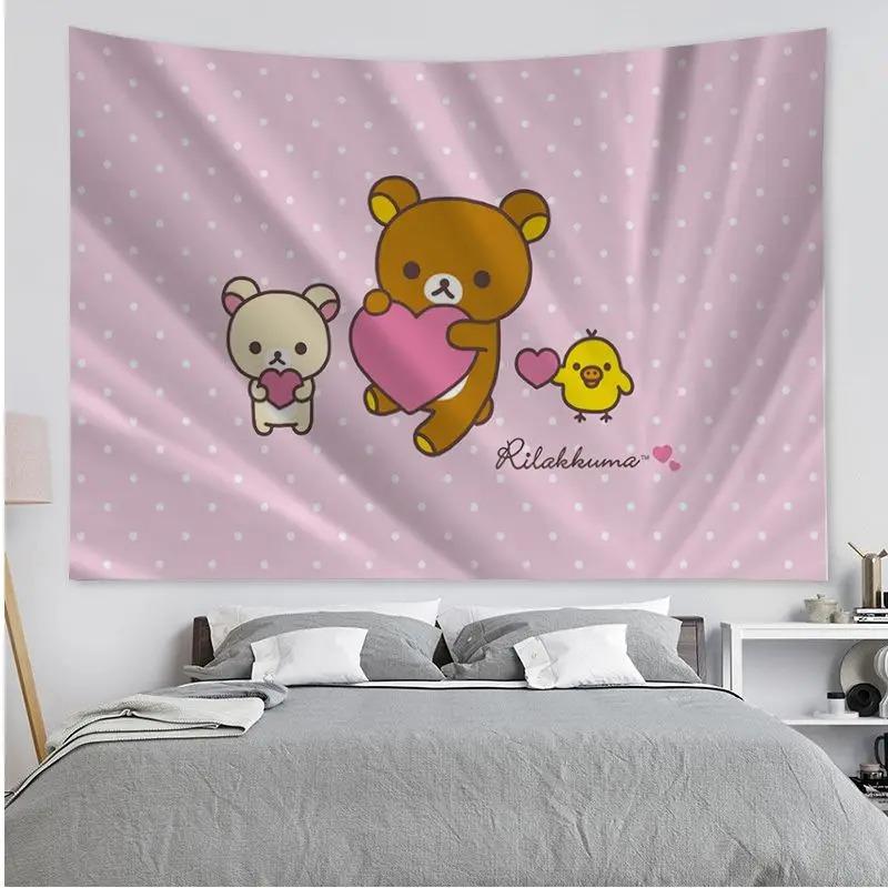 Office Living Room Tapestry Cute Bear Cartoon Tapestry Home Wall Decoration Tapestry