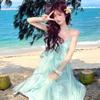 Super Fairy Pendulum Pure Desire Wind V-neck Sexy Dopamine Halter Neck Sling Fairy Long Dress Seaside Vacation Skirt