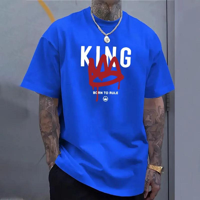 Born to to Rule Printed Tshirts for Men High Quality 100 Cotton Oneck Top Summer Male Urban Fashion King Tees Mens Clothes