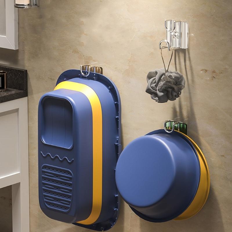 Auto Adhesive Shower Hook Space Saving Bathroom Accessories Strong Hold Plastic Mounts No Tools Required