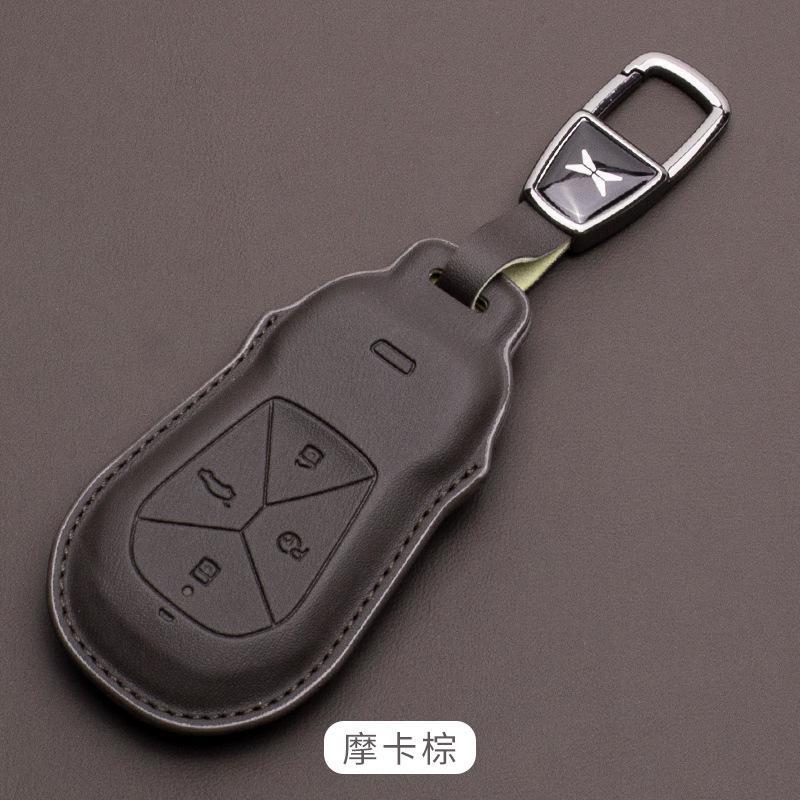 For Xpeng P7 P5 G6 G9 G3i Car Key Case Cover Shell Fob Protector Nappa Leather Protective Keychain Cover Interior Accessories