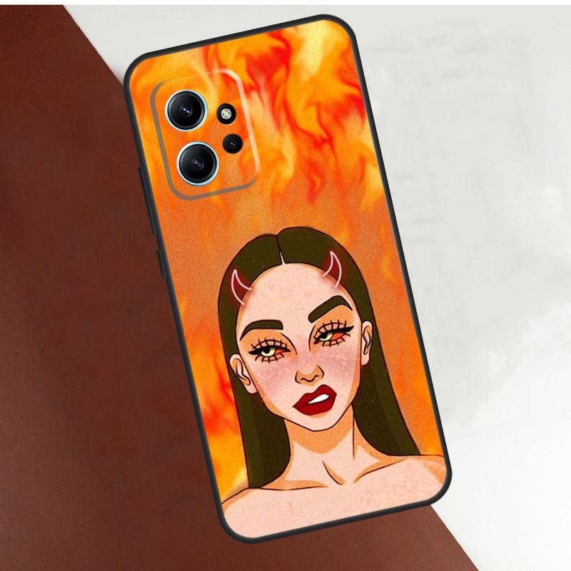 Aesthetic Devil Woman Bad Girl Case For Xiaomi Redmi Note 13 10 11 12 14 15 Pro Plus Cover For Redmi 15C 15 12C 13C 14C 10C