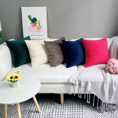 Pillow Cover Embossed Solid Color Simple Cushion Cover Car Figure Eight Velvet Cushion Cover