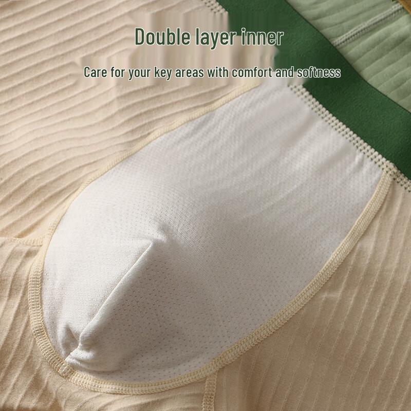 Baisina Men's 100% Cotton Antibacterial Boxer Briefs