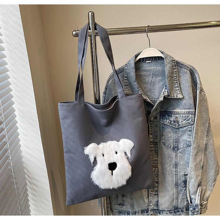 

Canvas bag women s large capacity 2024 new autumn and winter versatile shoulder shopping bag leisure commuter tote bag сірий колір