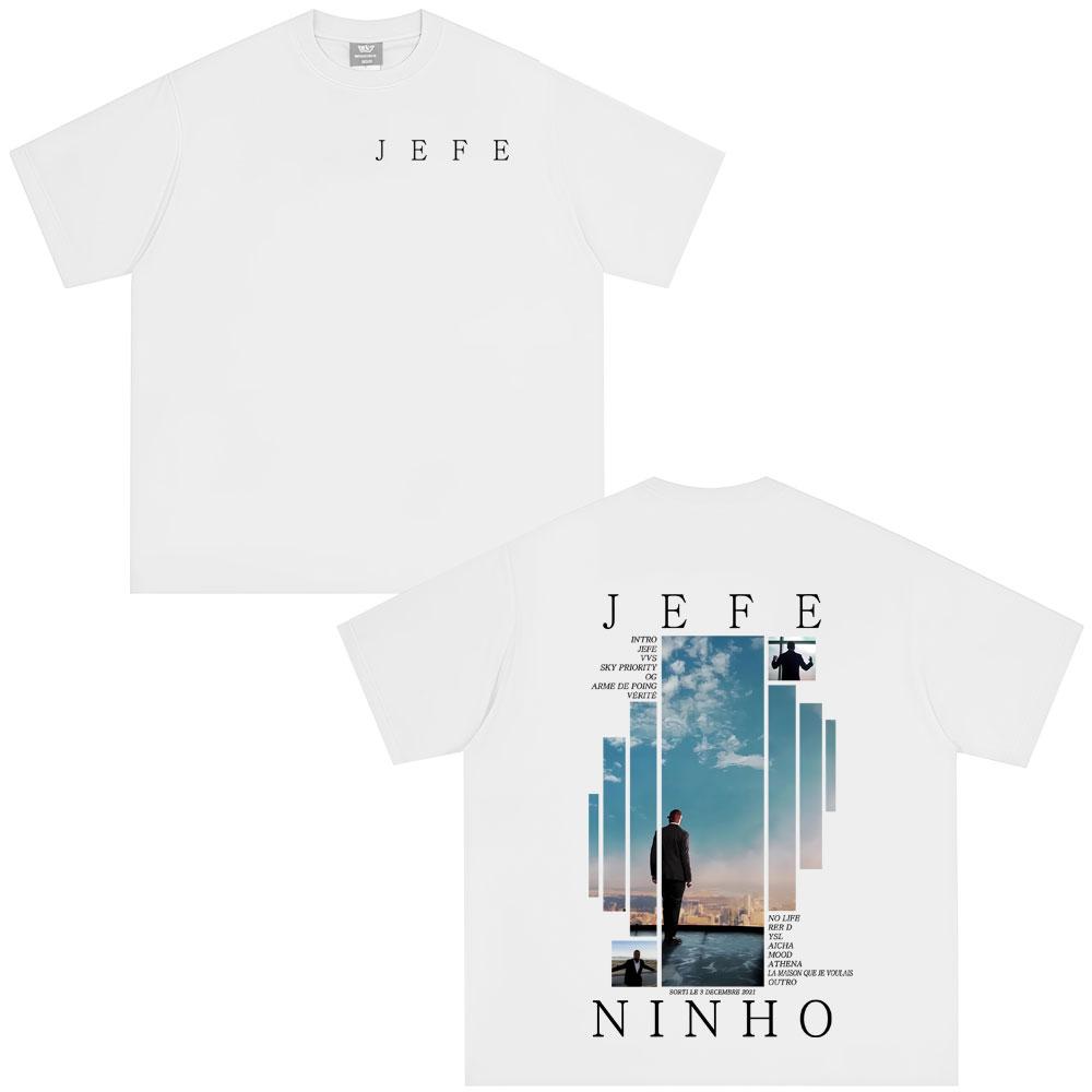 Rapper Ninho Jefe Graphic T-shirt Male Fashion Oversized Streetwear Men Women Tees Hip Hop Pop Music T Shirts Male Casual Cotton