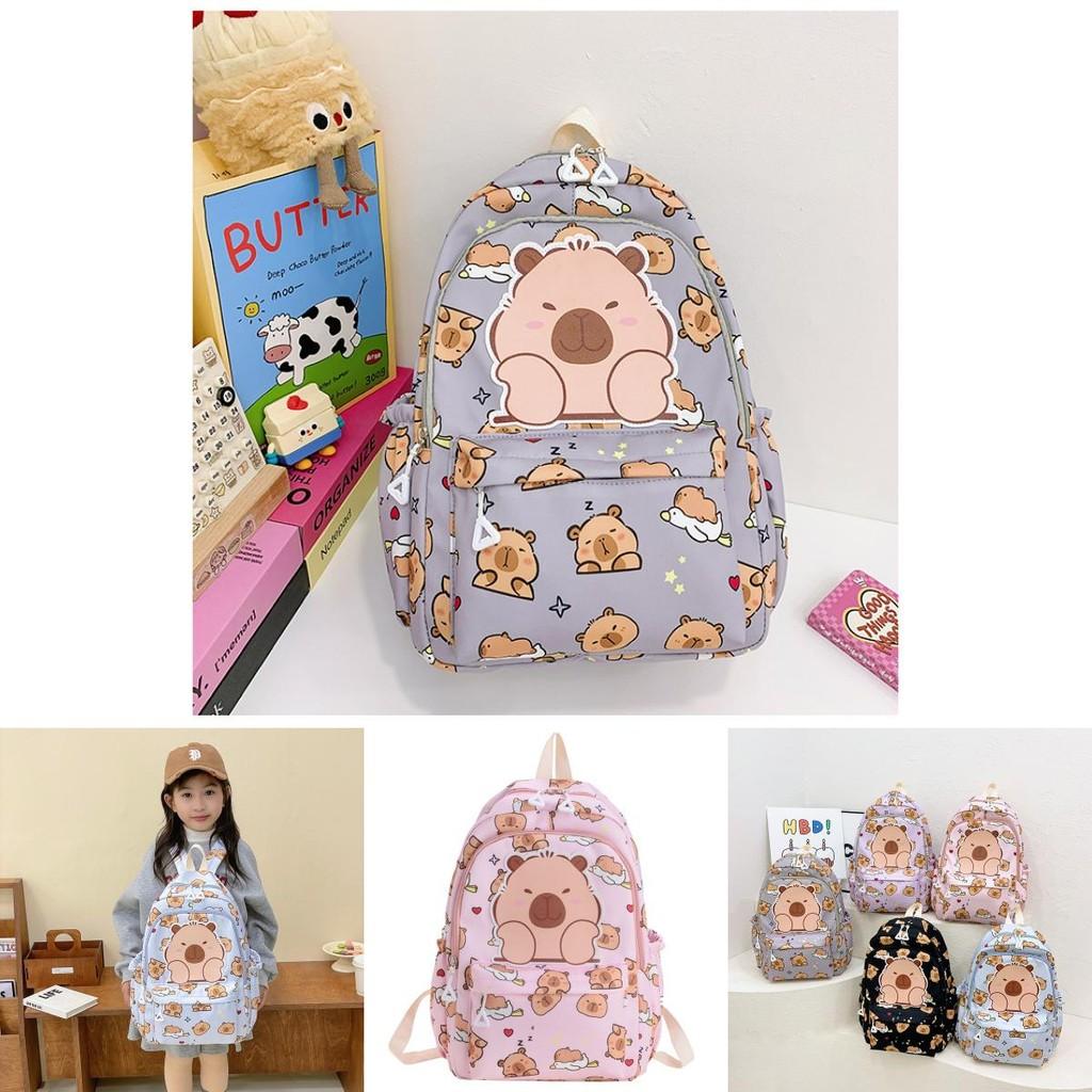 Stylish Versatile Capybara Print Backpack For Elementary And Middle School Students