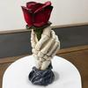 Holding Rose Skeleton Hand Candle Holder Halloween Votive Tealight Candle Stand Candlestick Decoration Table Centerpiece Ornament