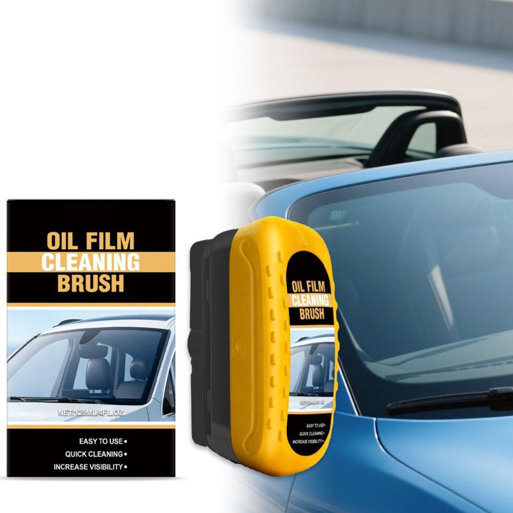 Car windshield oil film removal brush, car window and windshield oil film cleaning brush, automotive glass cleaning brush.
