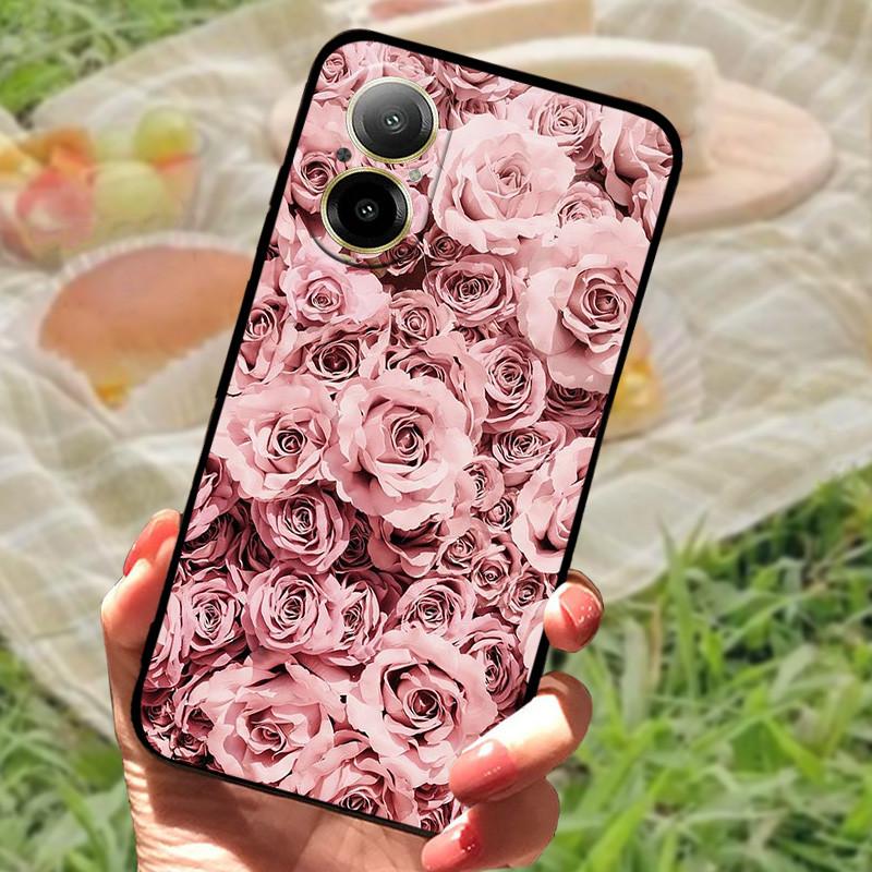 For OPPO Realme 12 Lite Case Cover Silicone Soft Marble Black Bumper Funda for Realme 12 Lite Realme12 Lite Full Protective