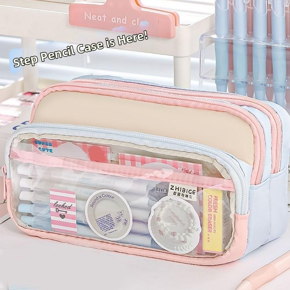 Multi-layer Stationery Storage Bag Large Capacity Pen Pencil Case Pencil Bag  Kids Gift