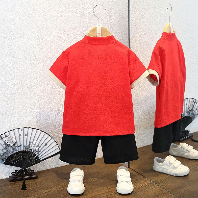 Çocuk Hanbok Yaz Çin Tarzı Erkek Çocuk Performans Kıyafetleri Kız Çocuk Antik Stil Tang Takımı Anaokulu Performans Takımı Takım Takım