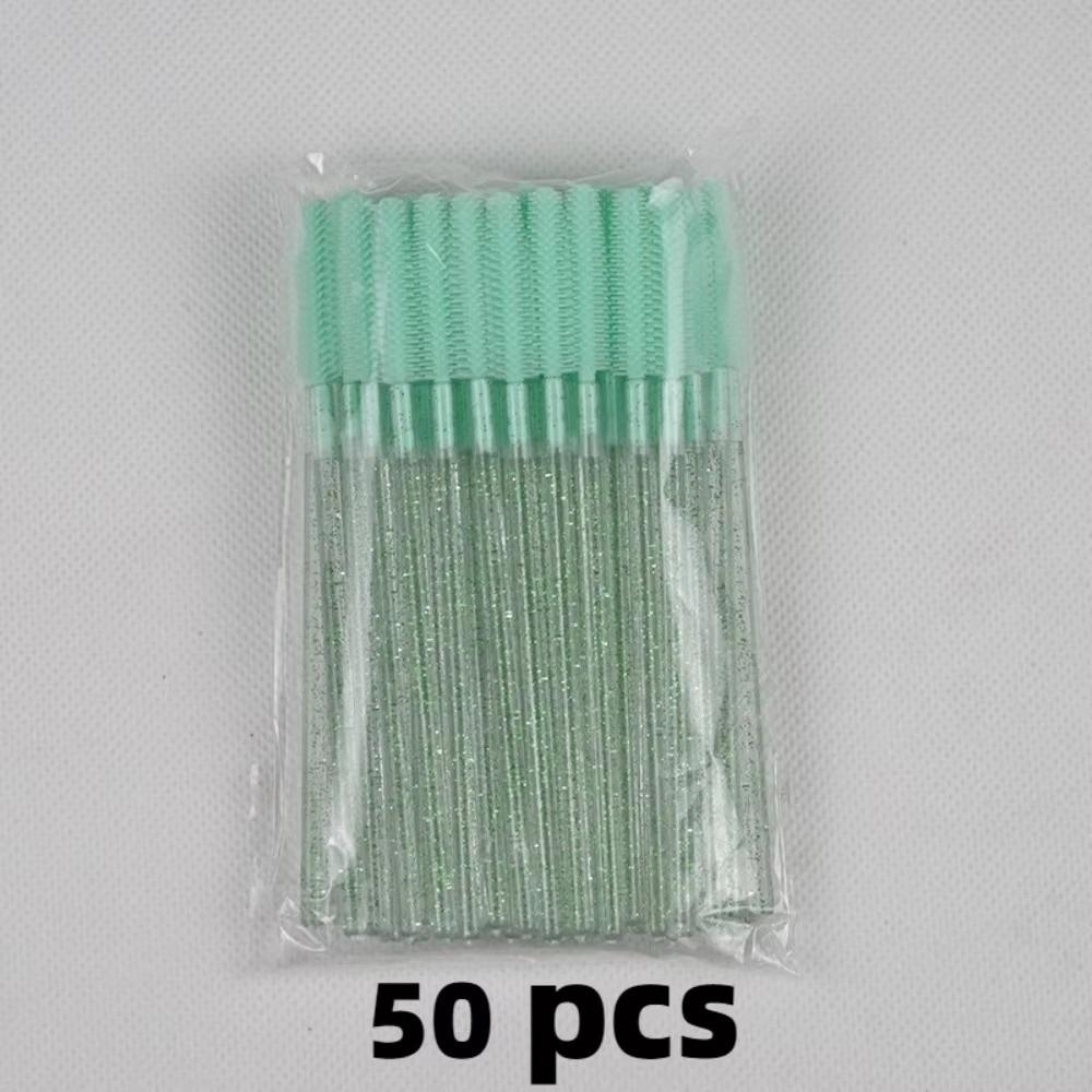 50pcs New Crystal Silicone Eyelash Brush Microbrush Cosmetics Tool Lash Makeup Brushes Eyelashes Extension Spoolie Eyebrow Comb