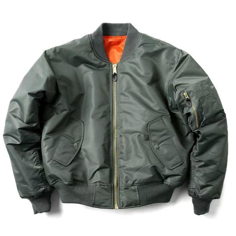 

Ma1 Classic Military-style Cotton Flight Jacket for Men & Women, Double-sided Baseball Uniform, Spring/Autumn Coat S армія зелений колір