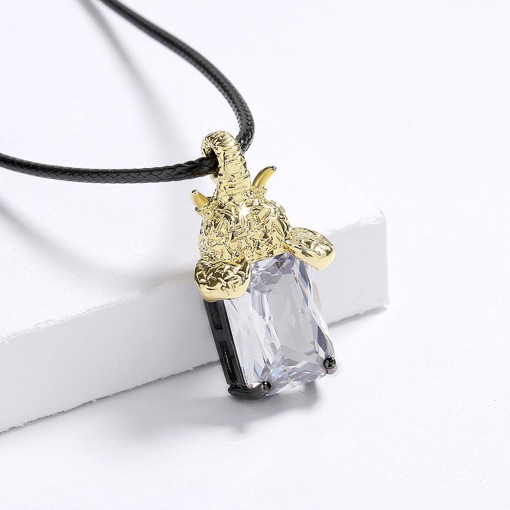 Pendants Carved In Cross Shape with Black Gold Bicolor Jewelry Elegant Sweater Chain Womens Necklace