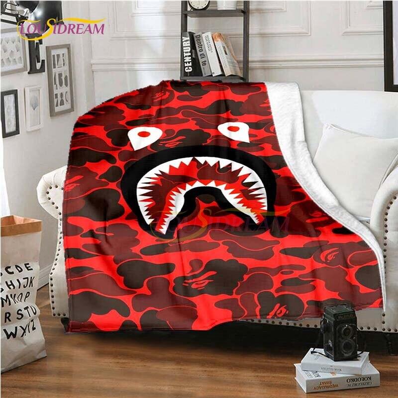 Coperta Plaid Bape Camo Estetica Coperte per Letti Dimensioni Queen Lenzuolo Morbido Decorazione Roma Copri Biancheria da Letto Regalo per Fan Viaggio