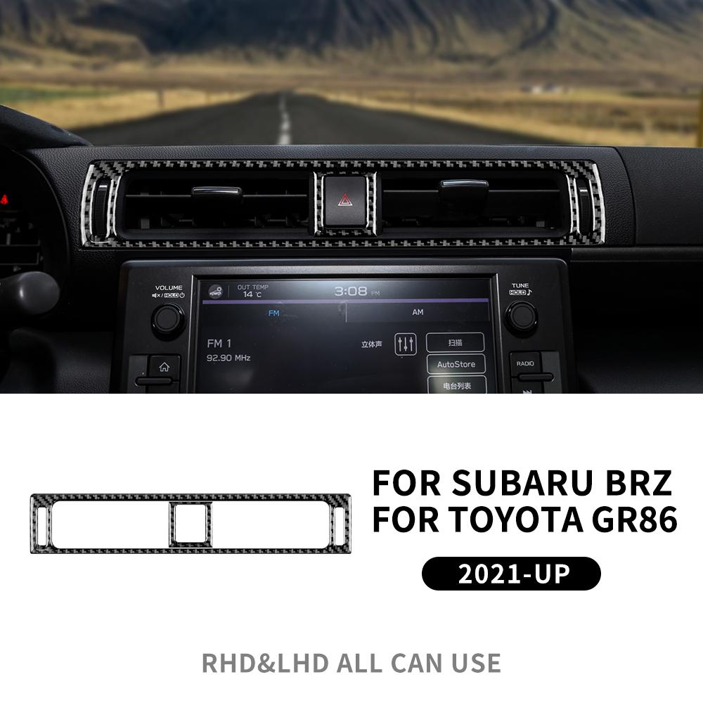 Real Carbon Fiber Sticker For Subaru BRZ Toyota GR86 2024 Car Center Air Outlet Vent Cover Interior Accessories
