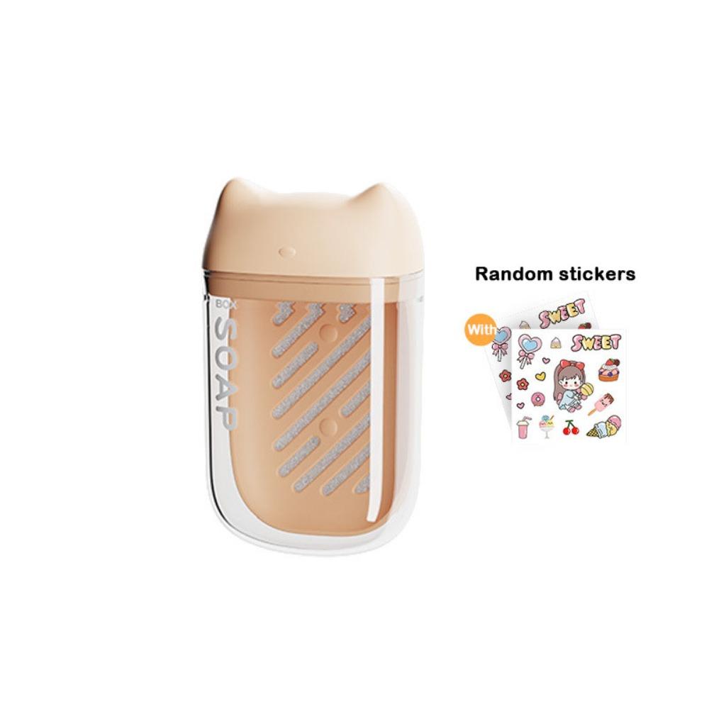 

Waterproof Soap Dish Cat Shape Storage Box Cute Soap Box Camping розовый