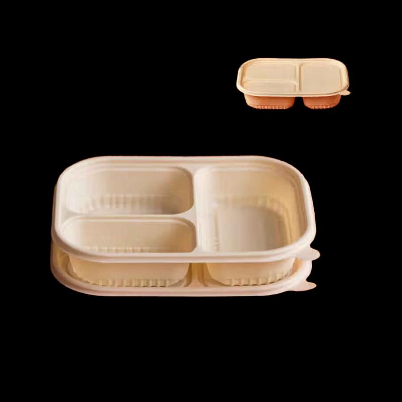 Biodegradable Corn Starch 3-Compartment Meal Box