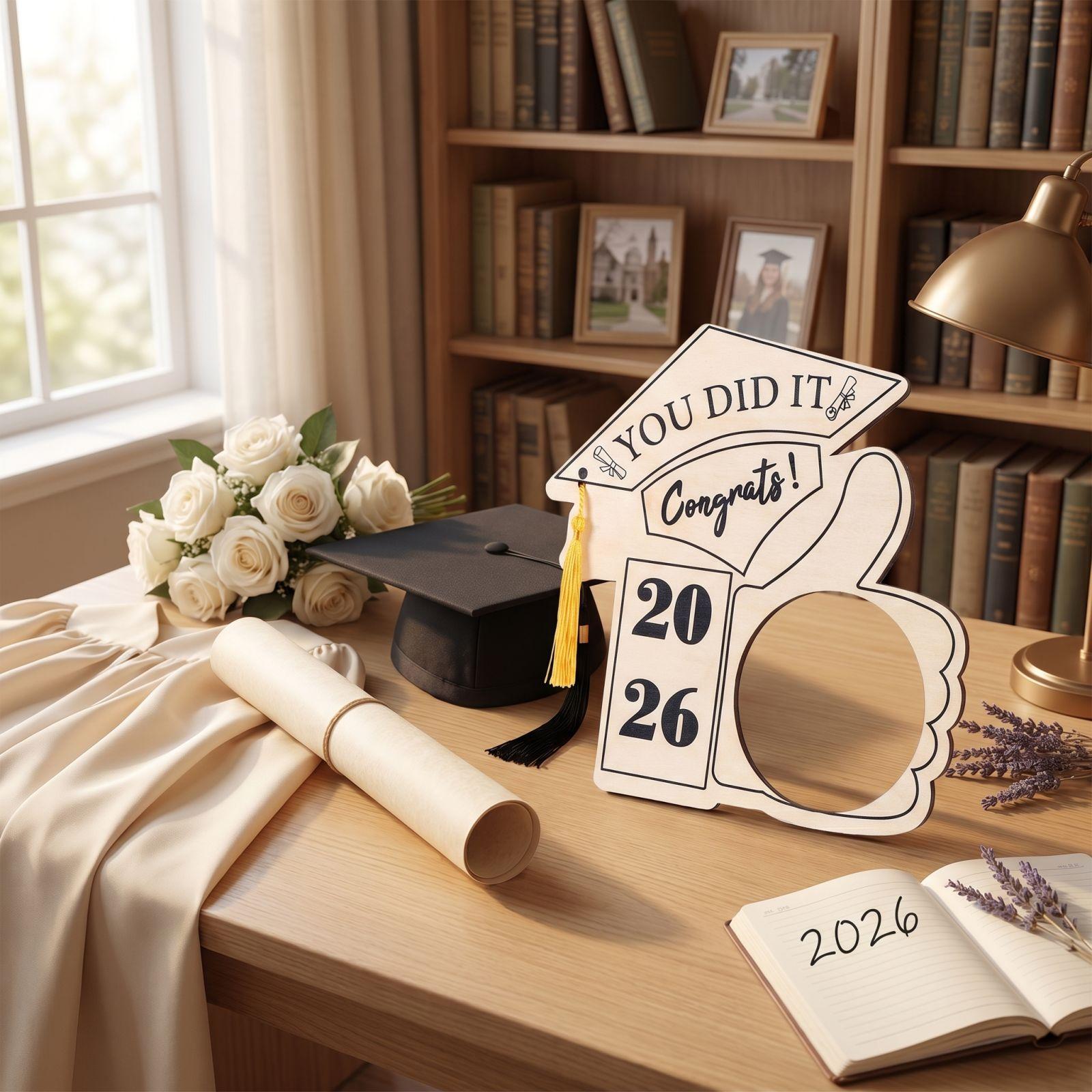 

Graduation Wooden Desktop Ornament One Size