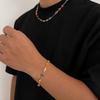 Hip-Hop Nische Bunte Pentagramm Kristall Halskette für Männer High-End Nischen Schlüsselbein Kette Herrenschmuck
