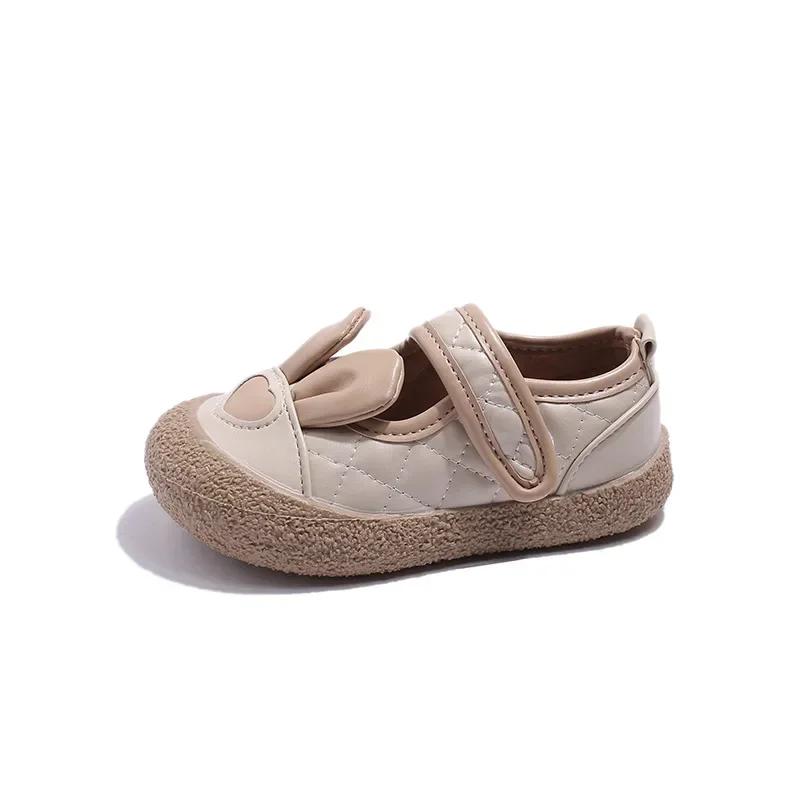 Kids Sneakers Spring Girl Princess Fashion Bunny Ear Single Shoes Cute Casual Canvas Shoes Kid Flats Shoes