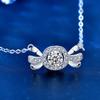 Diamant-Halskette für Damen, 925er-Sterlingsilber, Süßigkeiten-Anhänger, einfacher Schlüsselbein-Halsband, Schmuck, neu