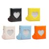 Stylish 3Inch Mini Photo Album with Heart Cutout PVC Cover and 32 Pocket Picture Binder Idol Photocard Collect Book