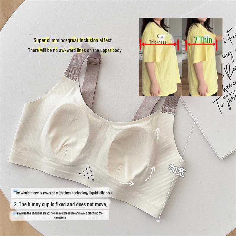 Bequemer, ultradünner nahtloser BH für Frauen mit großer, kleiner oder seitlicher Brust; Anti-Durchhang, große Größe, ohne Bügel.