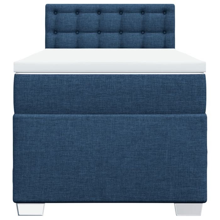 Maison Exclusive - Sommier à lattes de lit avec matelas Bleu 90x200 cm Tissu