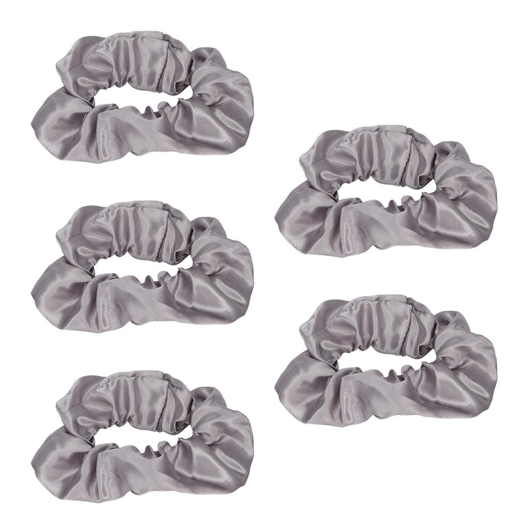 5pcs Light Up Scrunchies Light Up Grey Satin Elastic Glow in The Dark Hair Scrunchy for Women