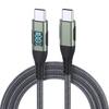 100W USB-C to USB-C Braided Nylon Fast Charging Data Cable for Mobile Phone LED Display Compatible iPhone 17 for