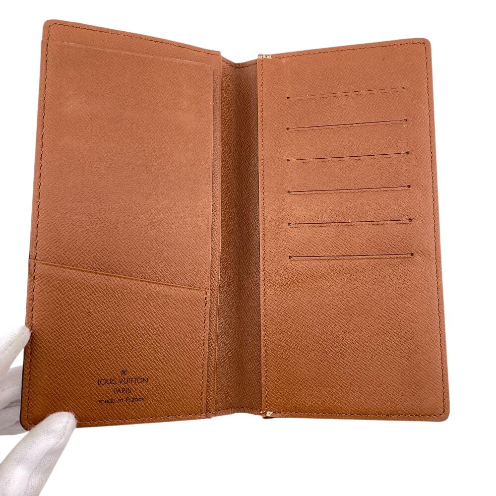 Louis Vuitton M61823 Monogramm-Leder Porte Valeurs Kartenfach Geldscheinfach Braunes Leder Unisex Gebraucht