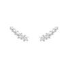Beixi S925 Sterling Silver Meteor Diamond Studs: Shiny Zirconia Star Row Earrings, Simple & Exquisite.