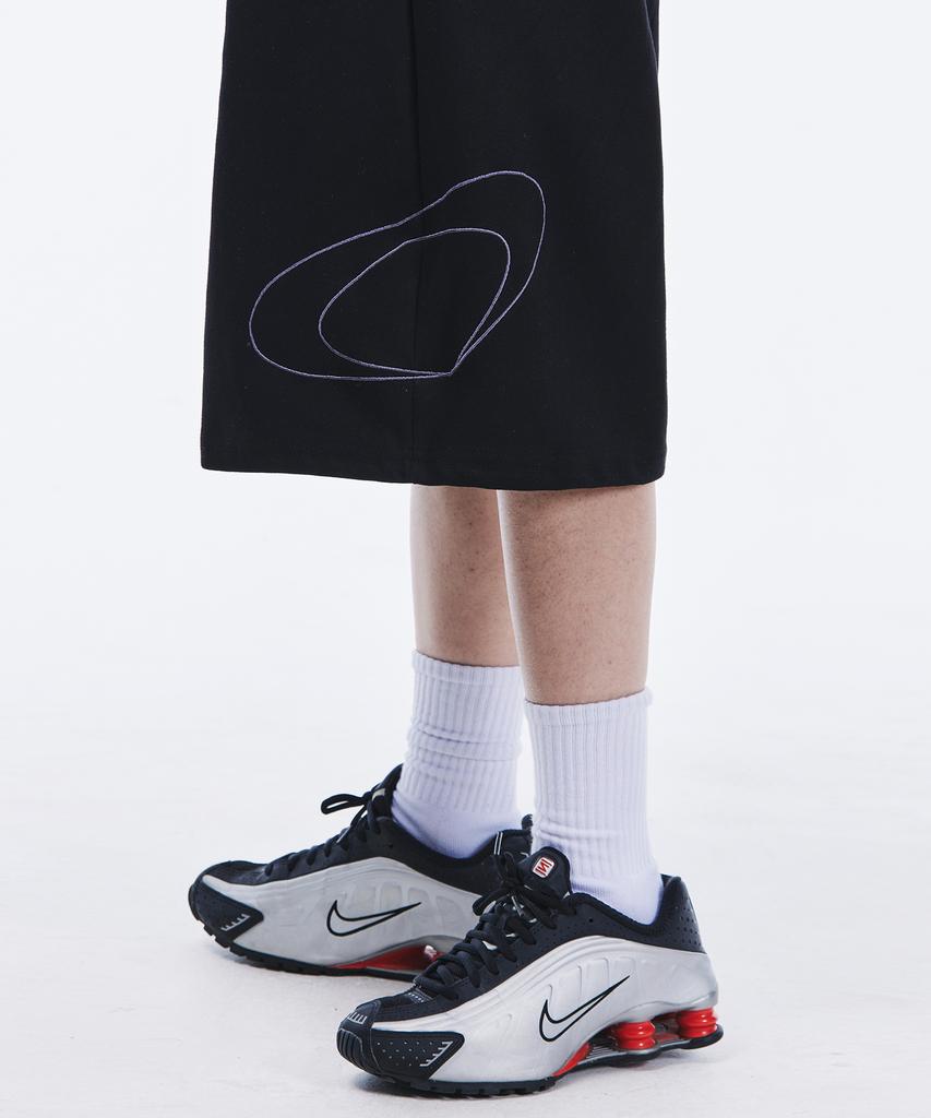 SCALLYWAG Side Big Logo Bermuda Sweat Shorts [Black]