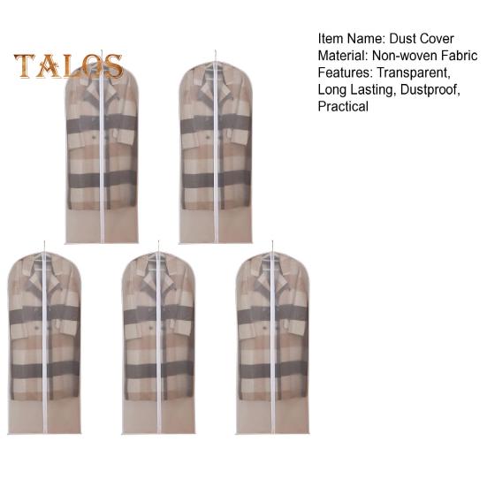 5Pcs Clothes Hanging Dust Covers Insect-Proof Transparent Fully Enclosed Clothing Protector Suit Coat Storage Bags