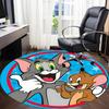1pc Tom Jerry Office Round Area Rug, Indoor Mat Suitable For Office, Under Office Chairs Bedroom Living Room Home Decor, Room Deco