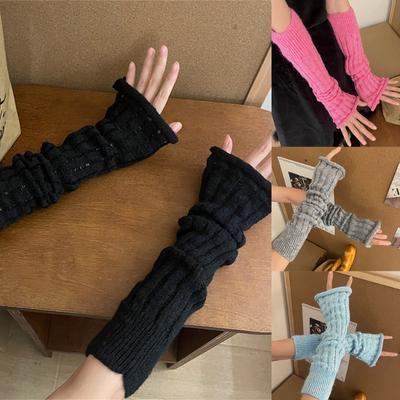 Damen Vintage Ärmel Winter Handgelenkshandschuhe Handgelenkwärmer Handschuhe Y2K Handschuh Fingerlose Handschuhe für Halloween-Party