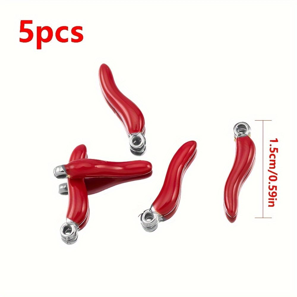 

5pcs Pepper Charms Stainless Steel Enamel Simulated Vegetables Earrings Pendant for Necklaces DIY Jewelry Making Supplies Bulk 5pcs