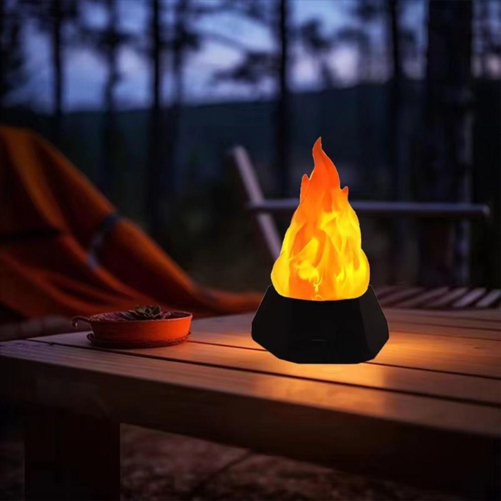 Waterproof Design LED Simulation Flame Light USB USB Desktop Nightlight  Outdoor Use