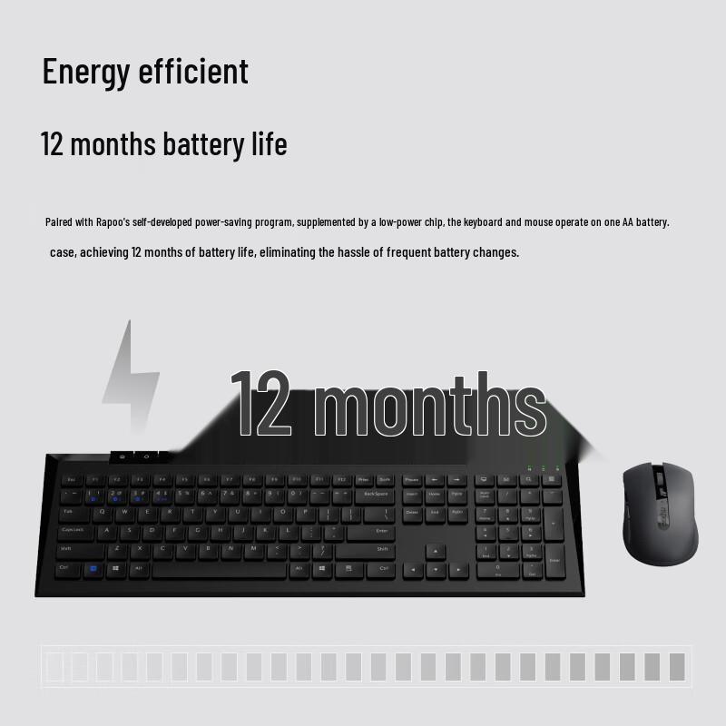 Rapoo 8200G Multi-Mode Wireless Keyboard and Mouse Combo